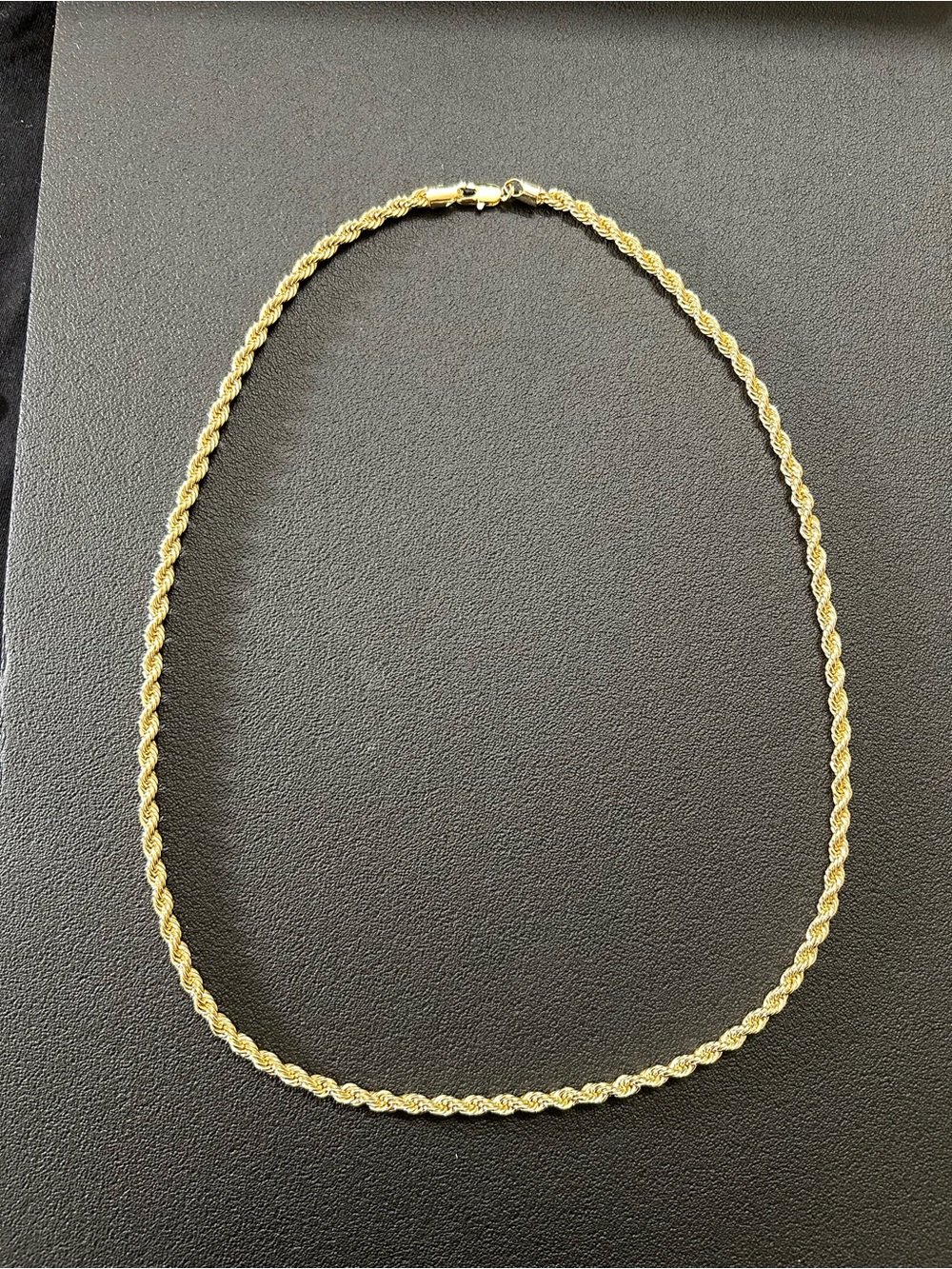 Classic Gold plated Rope Chain Necklace - mens Jewelry